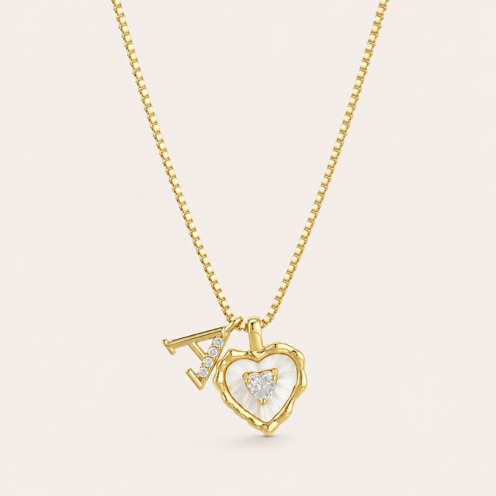 Adorsy Heart Initial Necklace