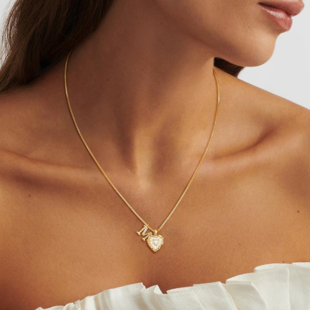 Adorsy Heart Initial Necklace