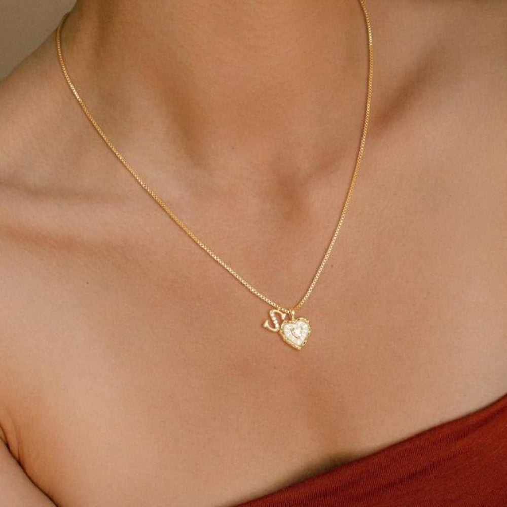 Adorsy Heart Initial Necklace
